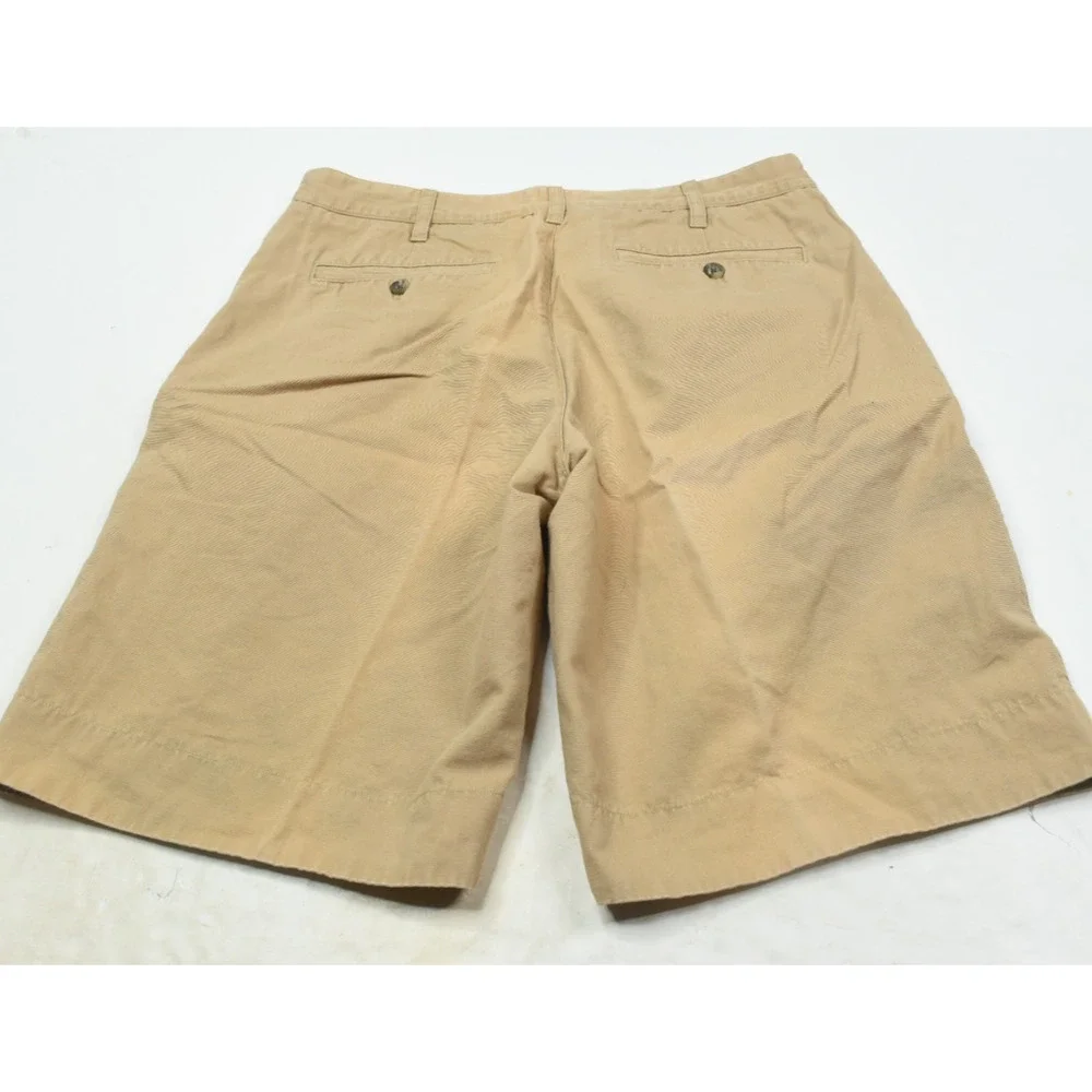 Robert Graham Chino Shorts Mens 34 Beige Khaki Flip-Cuff Cotton 10